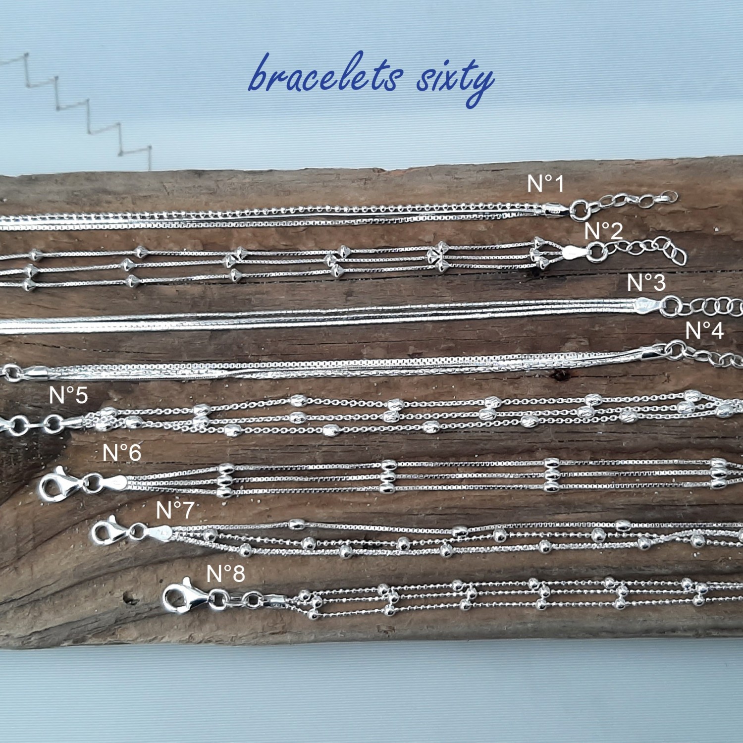 Bracelet Sixty en argent massif Bracelet Sixty en argent massif