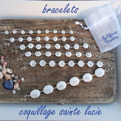 Bracelet coquillage Sainte Lucie n°1 - SBR001