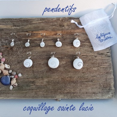 Pendentif coquillage Sainte Lucie rond 20mm - SPE006