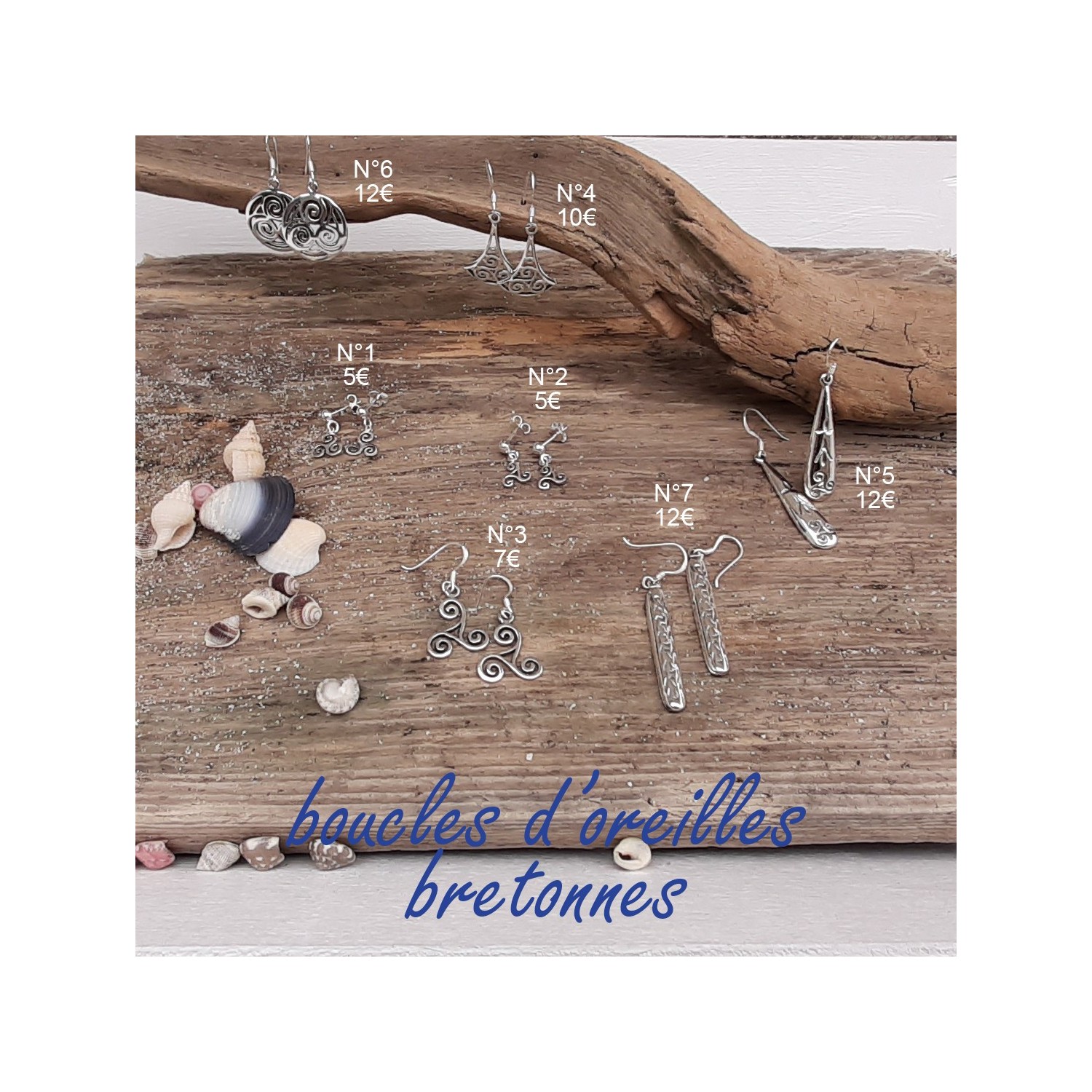 Boucle d'Oreille Pendante Bretonne - N°1 - BOC001 Boucle d'Oreille Pendante Bretonne - N°1 - BOC001