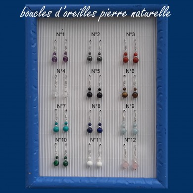 Boucle d'oreille Pierre Naturelle Semi Précieuse, Création - BOP011