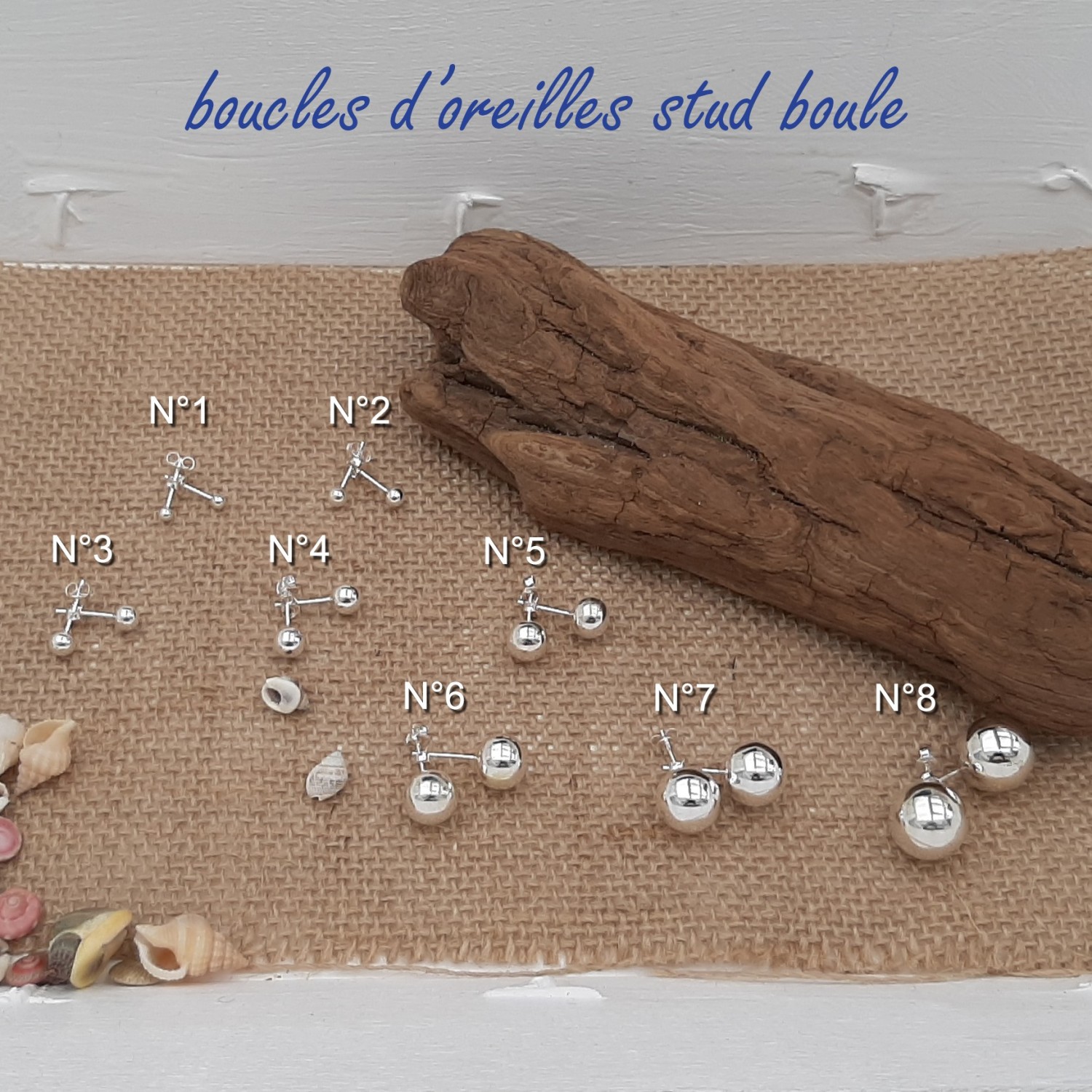 Boucle d'oreille stud boule 3mm argent massif - BOB001 Boucle d'oreille stud boule 3mm argent massif - BOB001