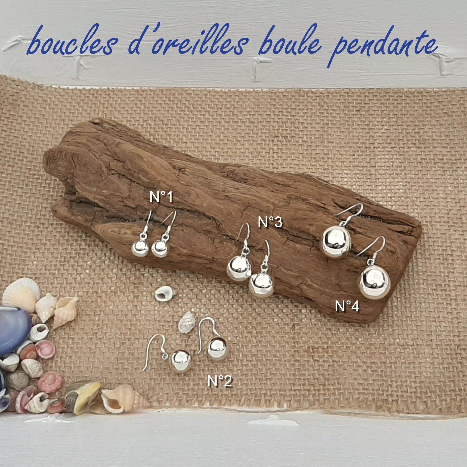 Boucle d'oreille stud boule pendante 8mm argent massif - BOB007 Boucle d'oreille stud boule pendante 8mm argent massif - BOB007