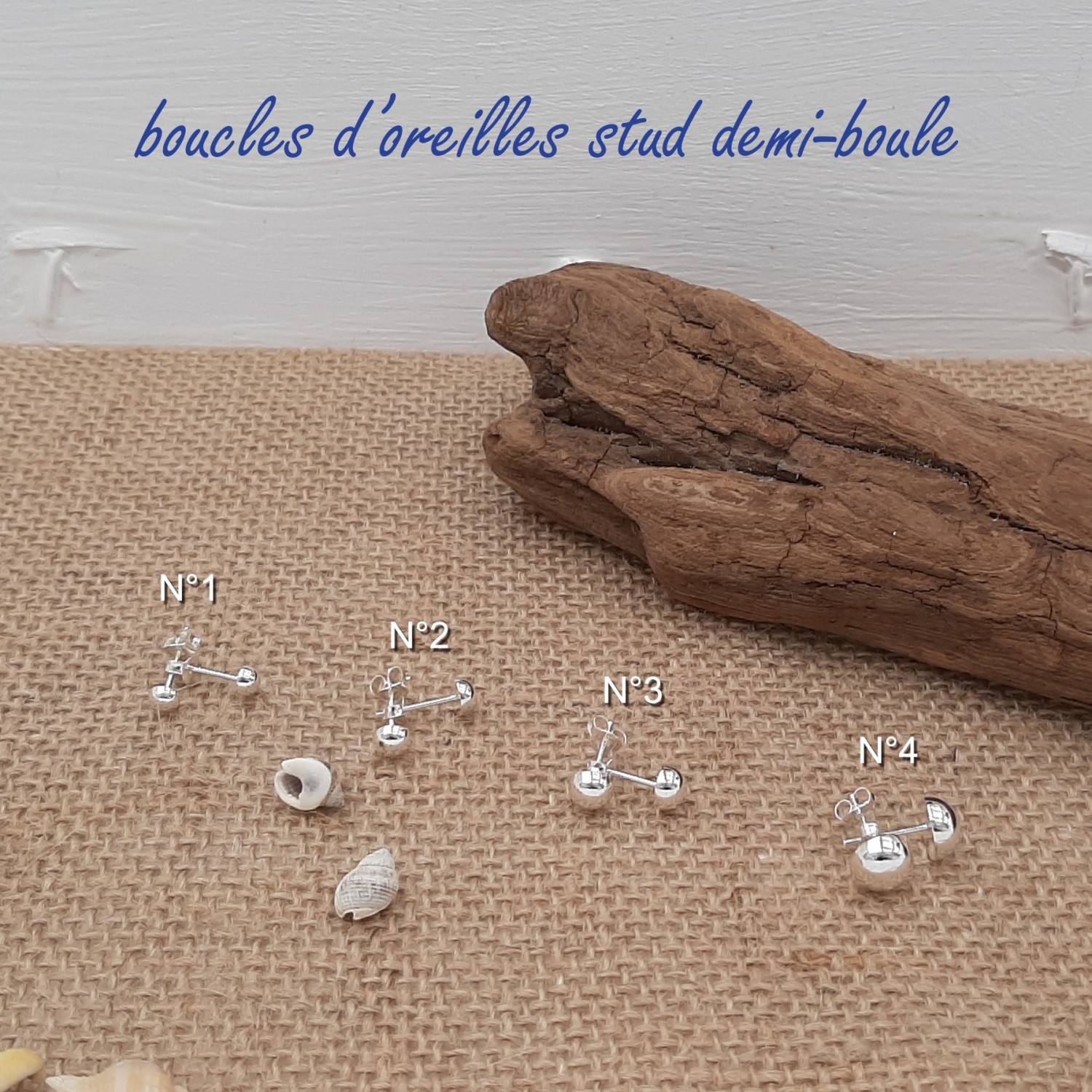 Boucle d'oreille stud boule 3mm argent massif - BOB001