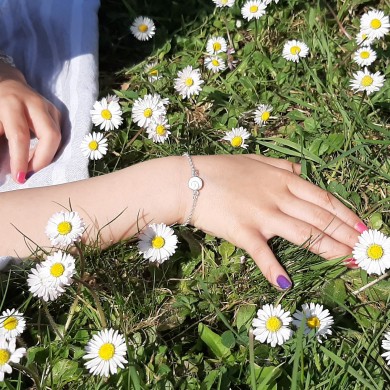 Bracelet enfant coquillage Sainte Lucie en argent massif