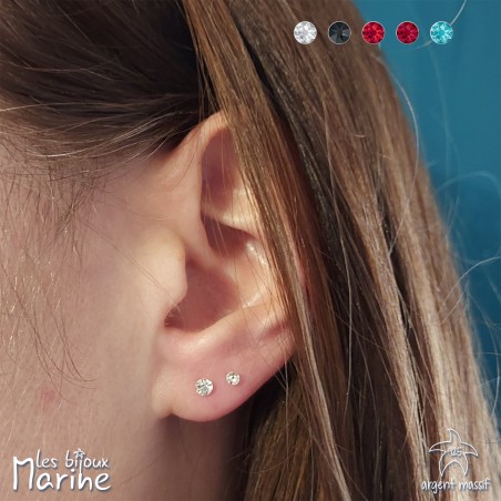 Embouts Clous D'Oreilles Papillon My-Bead - 3 Paires En Argent 925/1000 Sans Nickel | Qualité Bijoutier