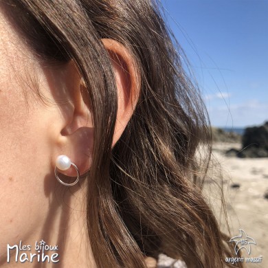 Boucles d’oreilles pendantes perle d’eau douce