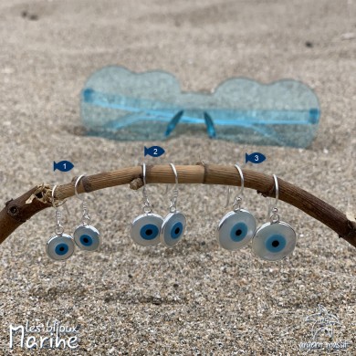 Boucles d'oreilles œil bleu