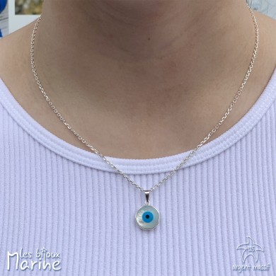 Collier œil bleu