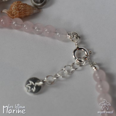 Collier quartz rose 4mm