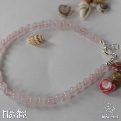 Bracelet quartz rose 4mm