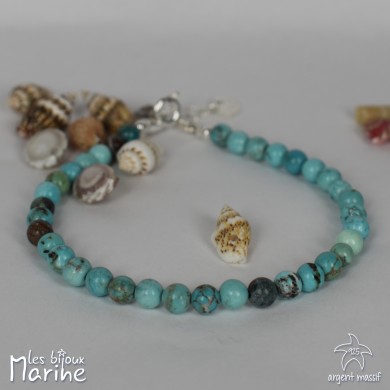 Bracelet turquoise 4mm