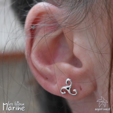 Boucles d'oreilles clous Triskel