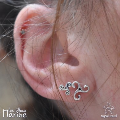 Boucles d'oreilles clous Triskel