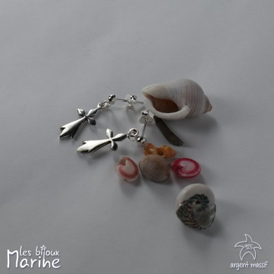 Boucles d'oreilles pendantes Hermine