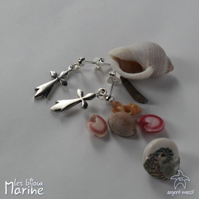 Boucles d'oreilles pendantes Hermine