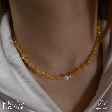 Collier éclat citrine