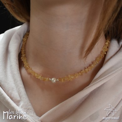 Collier éclat citrine