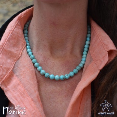 Collier turquoise 8mm