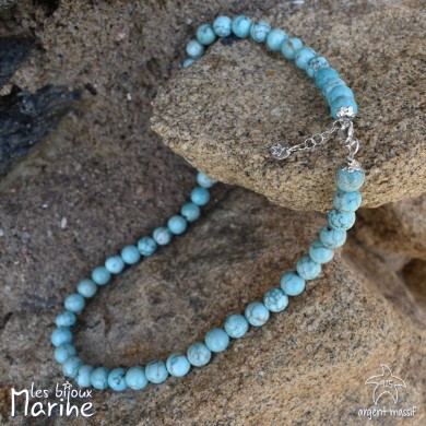 Collier turquoise 8mm