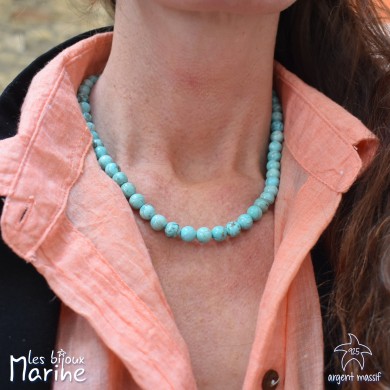Collier turquoise 8mm