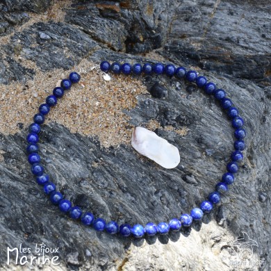 Collier lapis-lazuli 8mm