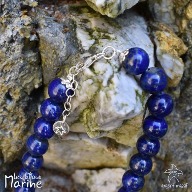 Collier lapis-lazuli 8mm