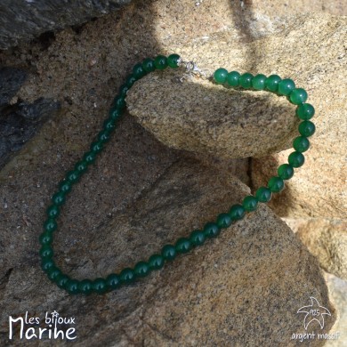 Collier agate verte 8mm