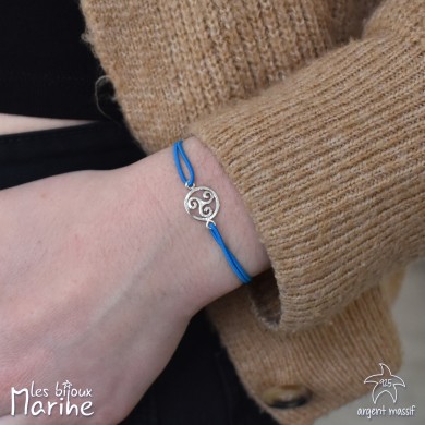 Bracelet Triskell bleu