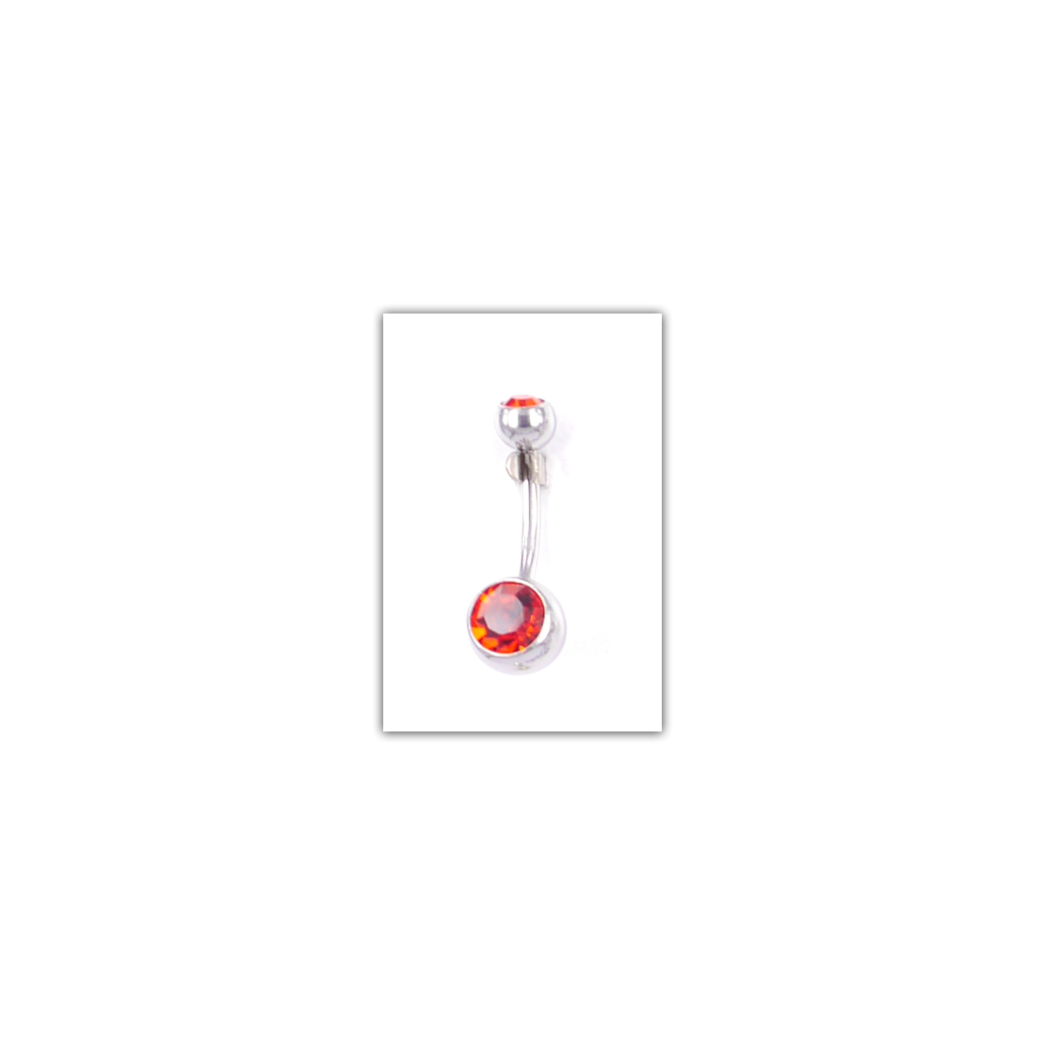 Piercing nombril Strass double rouge - PER007