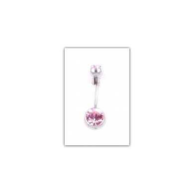 Piercing nombril Strass double rose - PER008