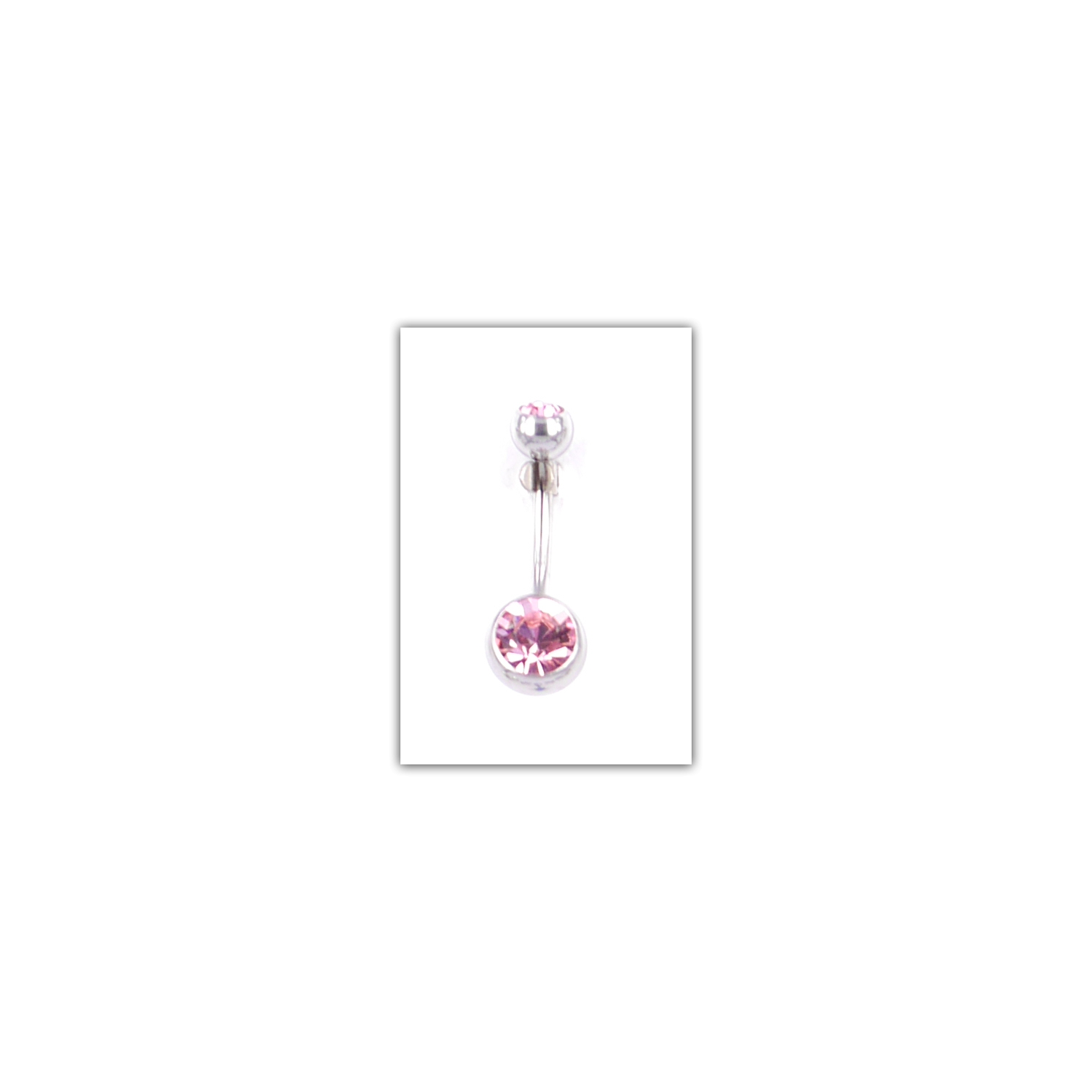 Piercing nombril Strass double rose - PER008