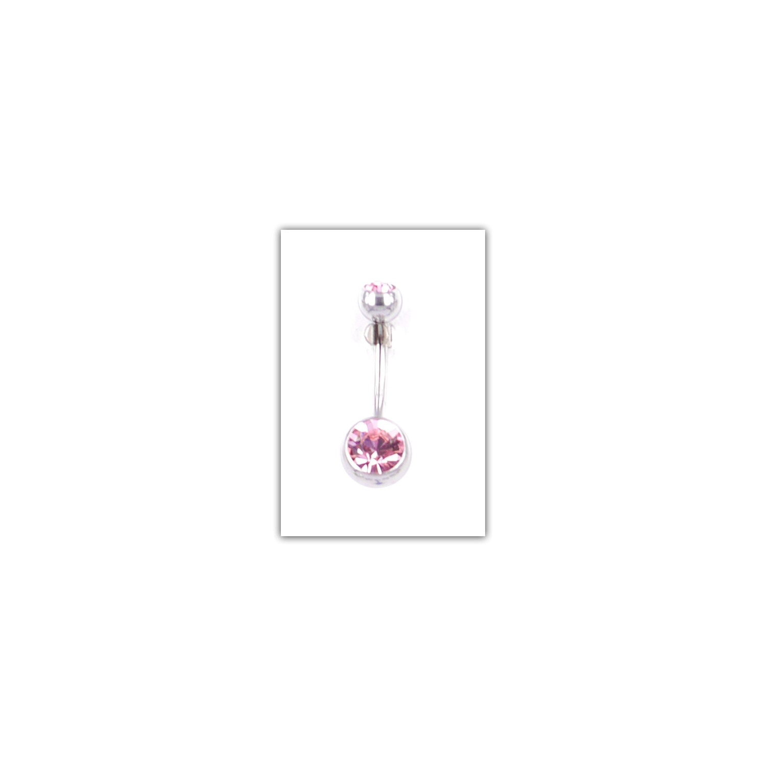 Piercing nombril Strass double rose - PER008 Piercing nombril Strass double rose - PER008