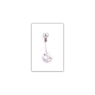 Piercing nombril Strass double blanc - PER010