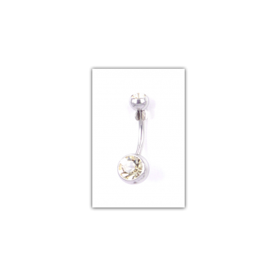 Piercing nombril Strass double jaune - PER012