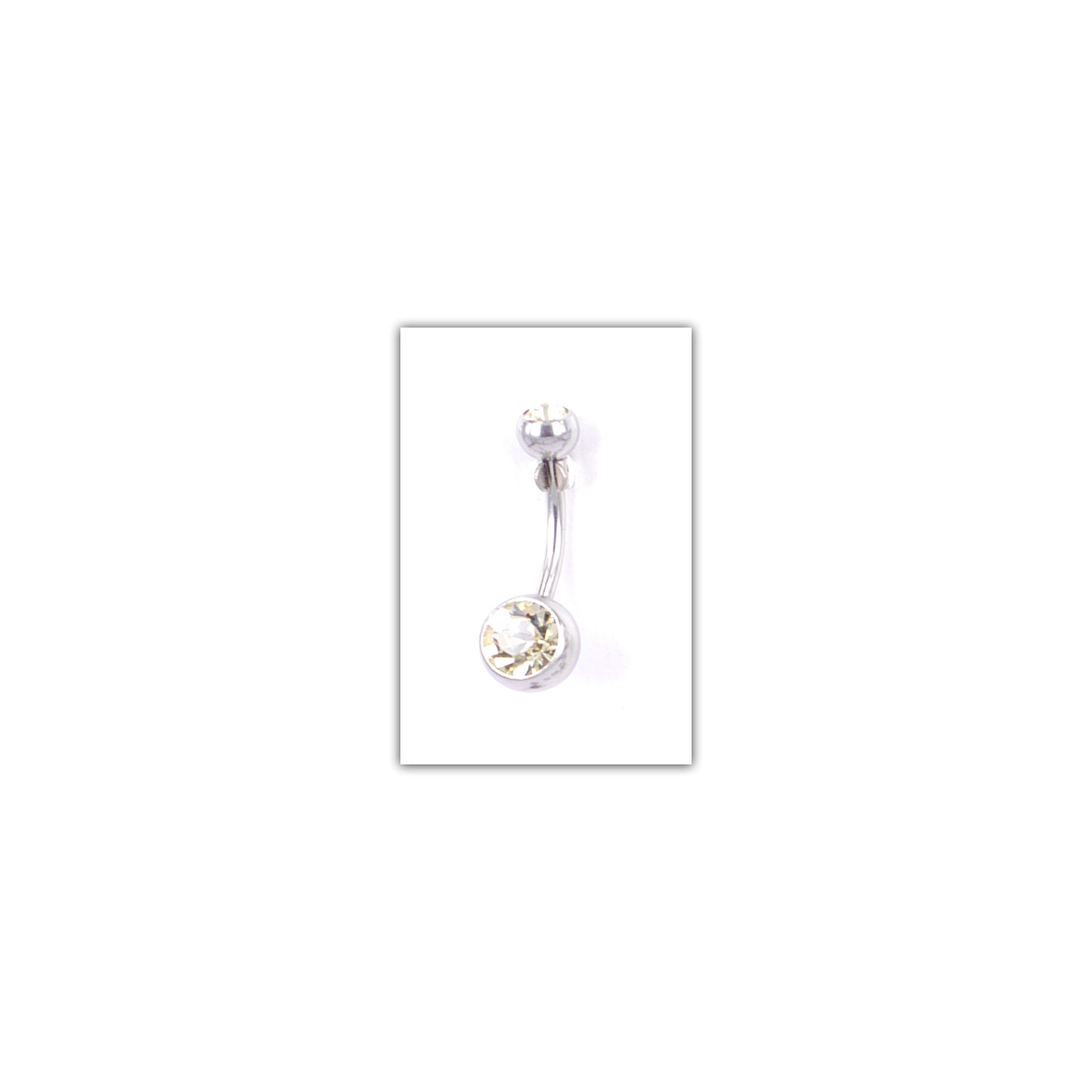 Piercing nombril Strass double jaune - PER012 Piercing nombril Strass double jaune - PER012