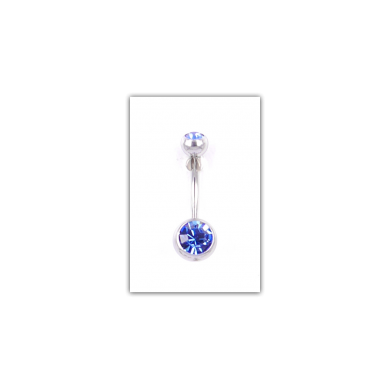 Piercing nombril Strass double bleu foncé - PER013