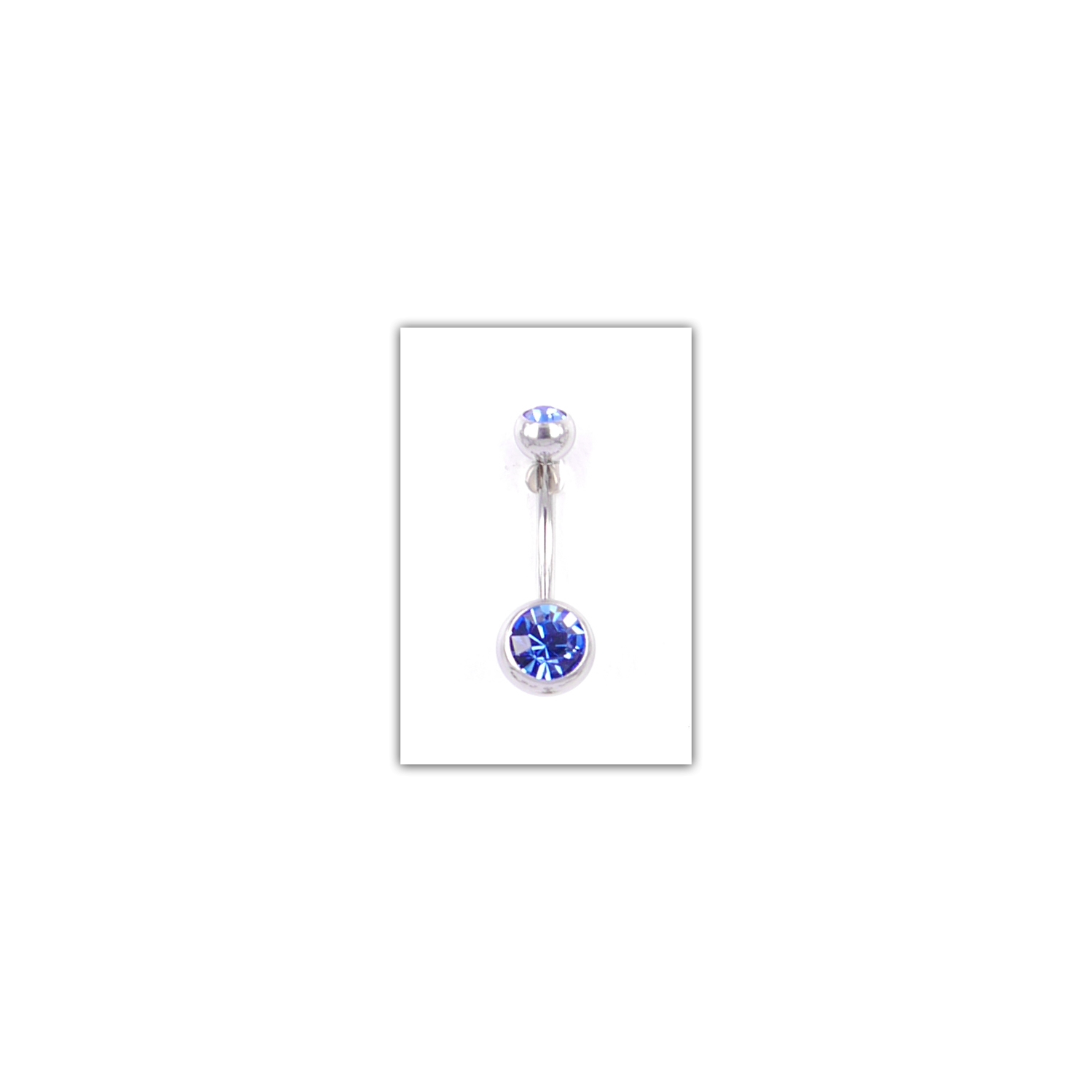 Piercing nombril Strass double bleu foncé - PER013