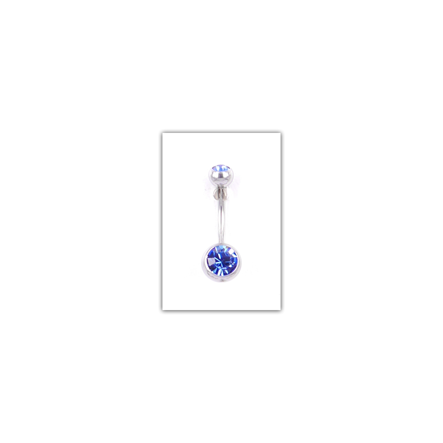 Piercing nombril Strass double bleu foncé - PER013 Piercing nombril Strass double bleu foncé - PER013
