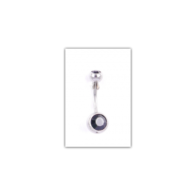 Piercing nombril Strass double noir - PER014