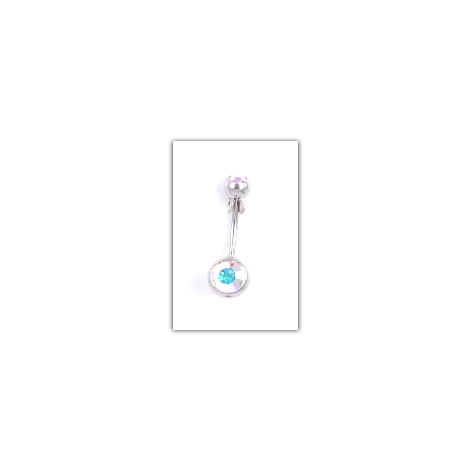 Piercing nombril Strass double irisé - PER016 Piercing nombril Strass double irisé - PER016
