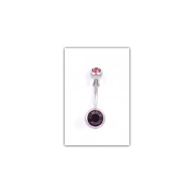 Piercing nombril Strass double bordeaux - PER019