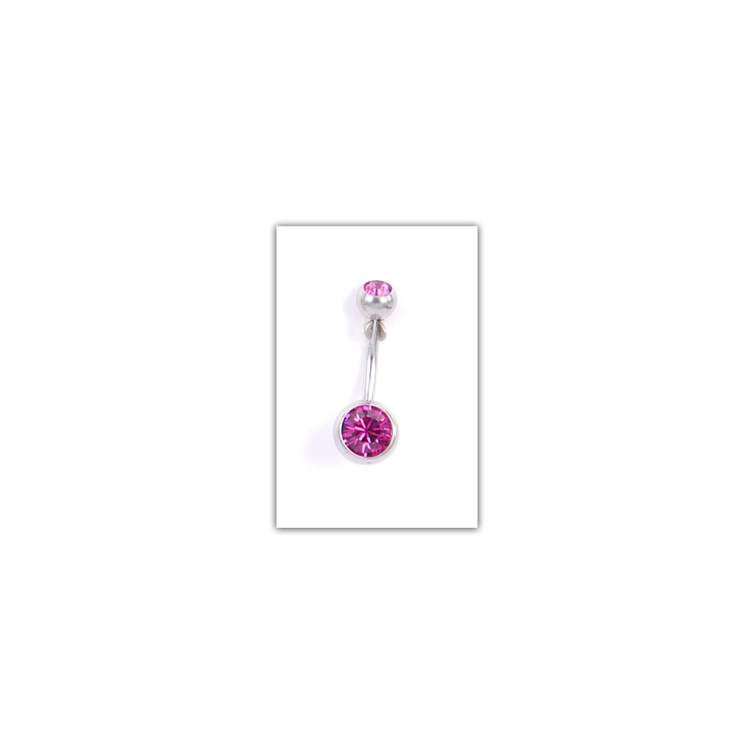 Piercing nombril Strass double fushia - PER021