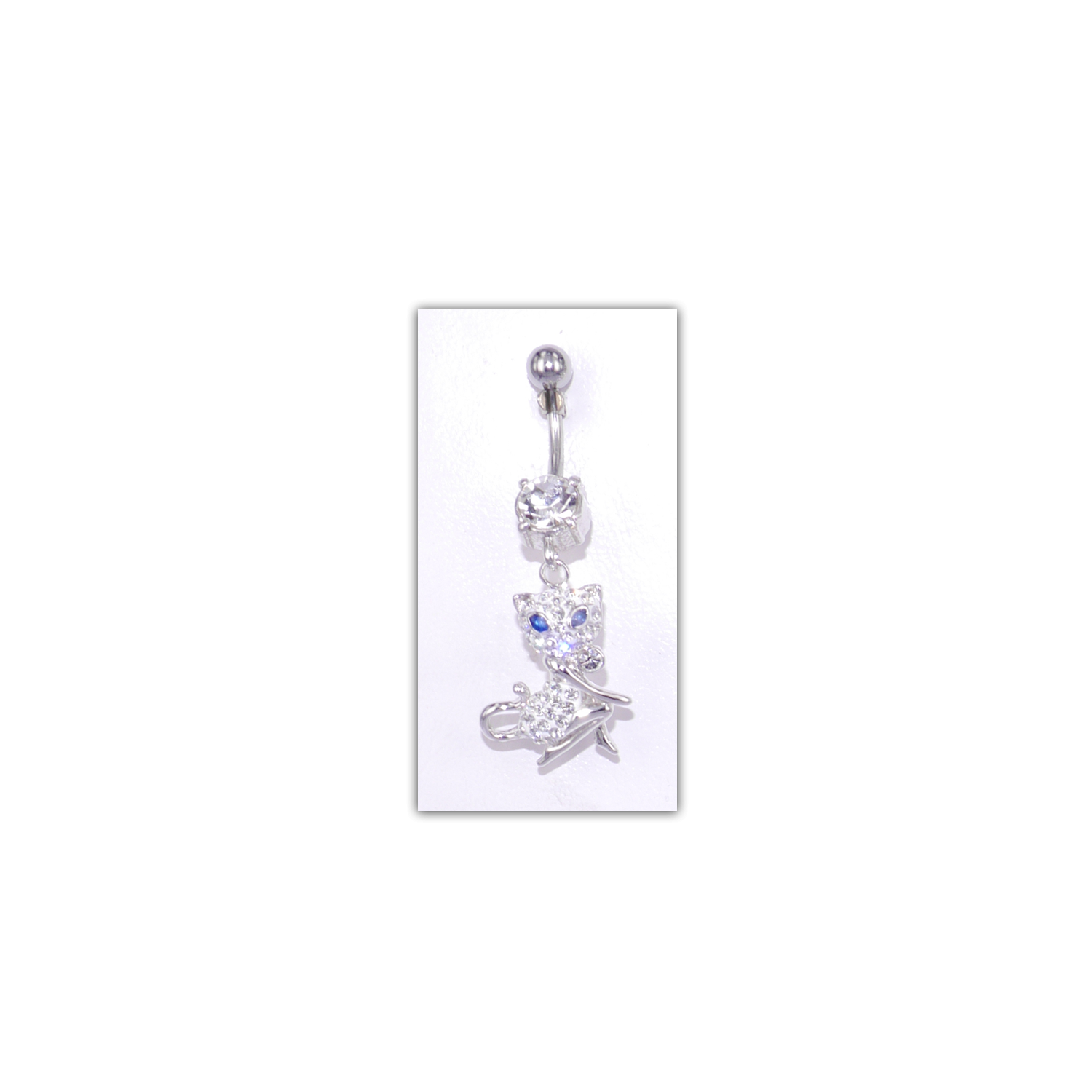 Piercing nombril Strass motif chat - PER025