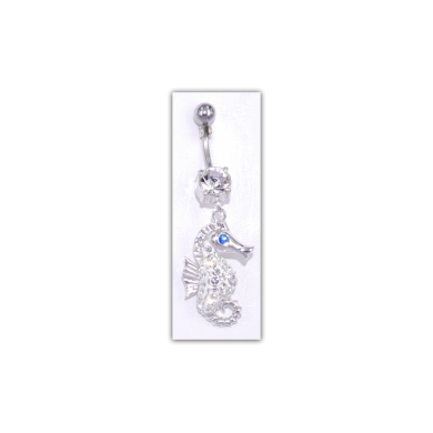 Piercing nombril Strass motif hippocampe - PER029