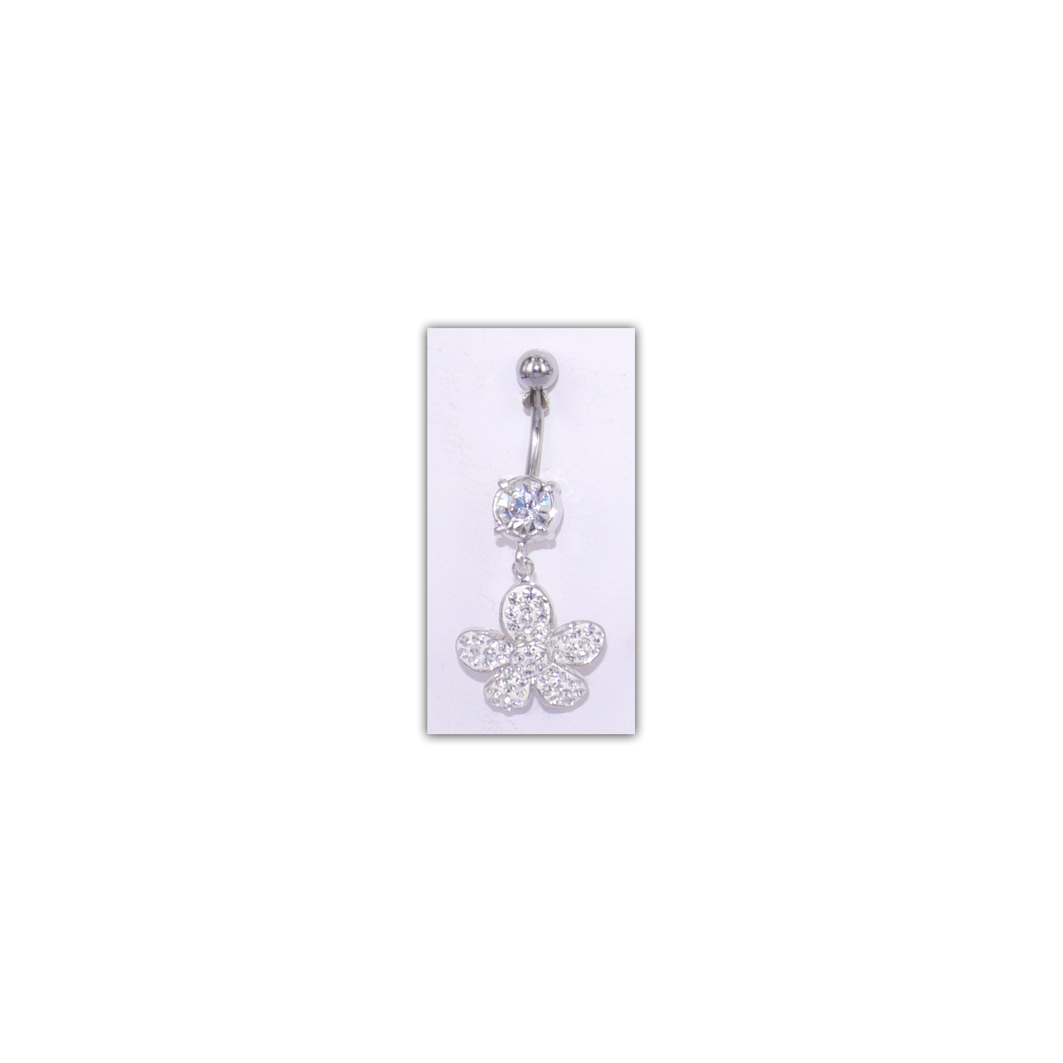 Piercing nombril Strass motif fleur - PER030 Piercing nombril Strass motif fleur - PER030