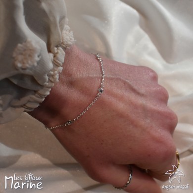 Bracelet multi-oxydes de zirconium blanc