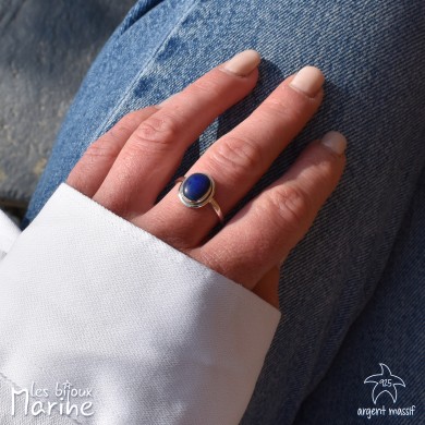 Bague Lapis-lazuli ajustable