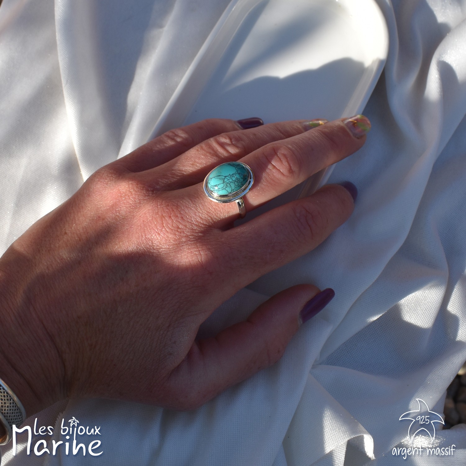 Bague Turquoise ajustable Bague Turquoise ajustable
