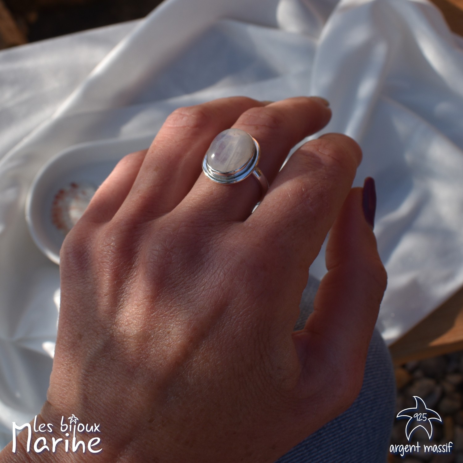 Bague Pierre de lune ajustable Bague Pierre de lune ajustable